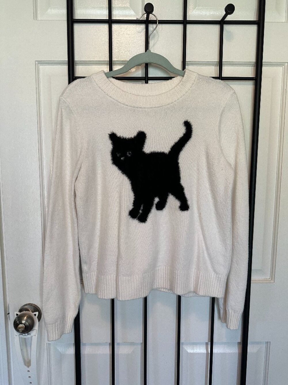 Petite Black Cat Sweater Medium